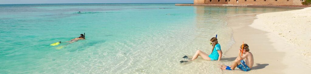 kids snorkeling at Dry Tortugas