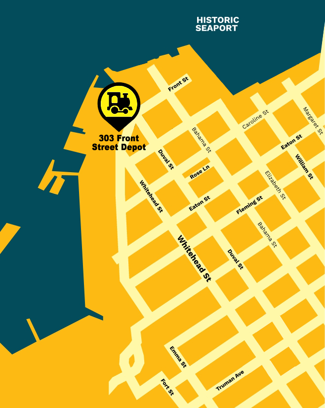 Map Showing Where to Board the Conch Tour Train